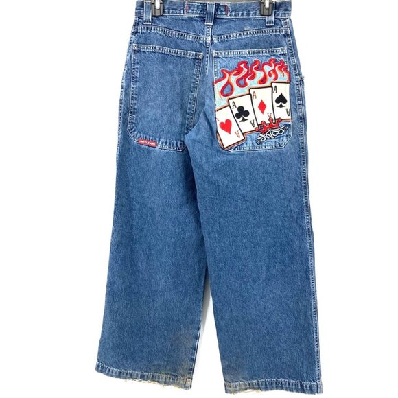 Vintage Denim - RARE VINTAGE JINCO JEANS Baggy Wide Leg Embroidered Jeans
